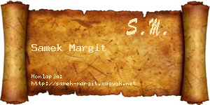 Samek Margit névjegykártya